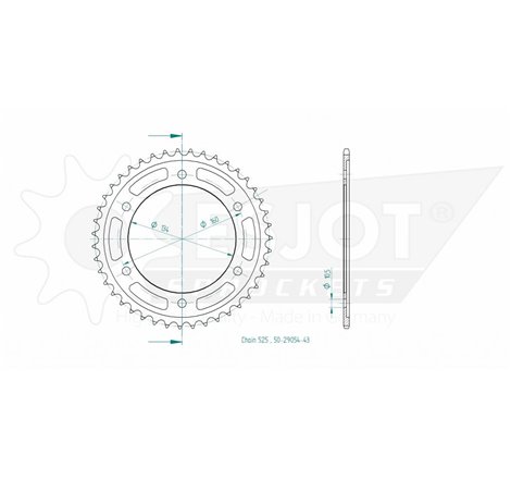 Couronne Esjot - Honda - 525 - 43 dents