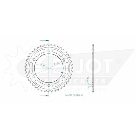 Couronne Esjot - Honda - 525 - 43 dents