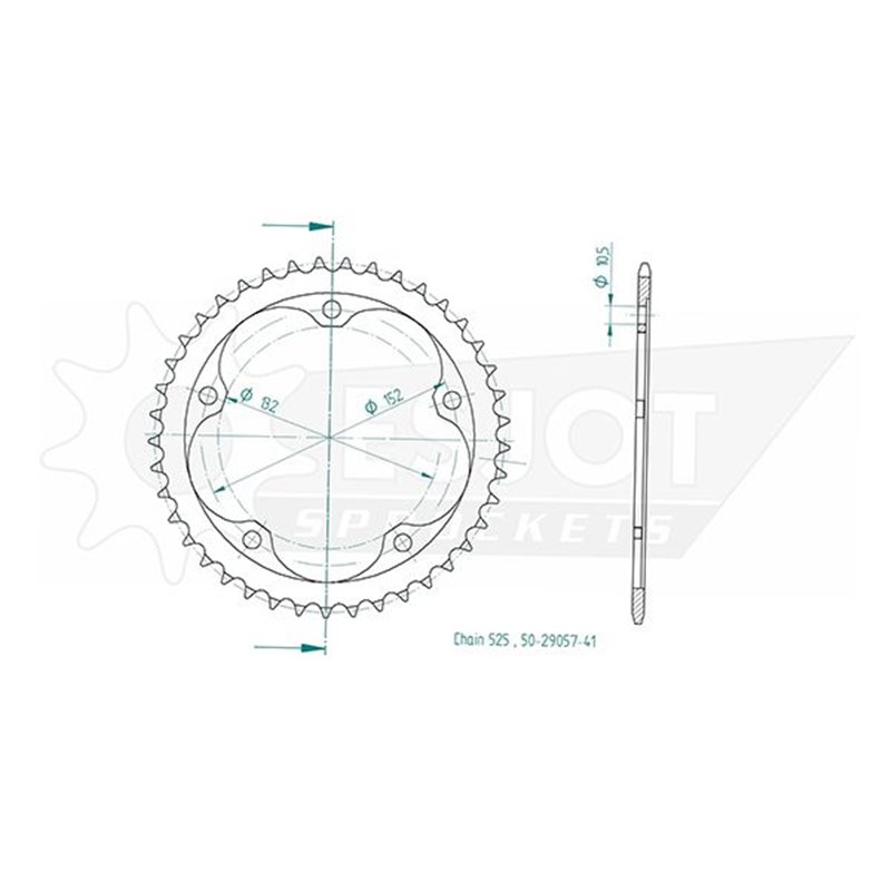 Esjot - Couronne Acier - 525 - 41 Dents - Made in Germany