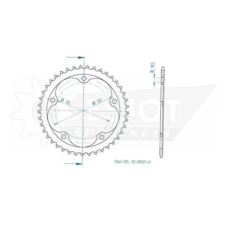 Esjot - Couronne Acier - 525 - 41 Dents - Made in Germany