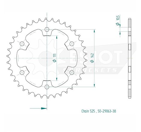 Esjot - Couronne - 525 - 38 dents