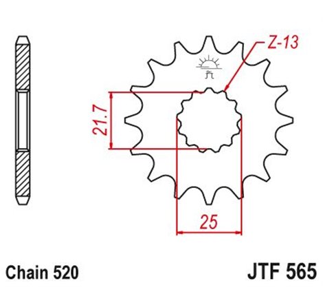 Pignon TT Lightweight Kawasaki-Yamaha - 520 - 13 Dents - Similaire JTF565 - Made in Germany