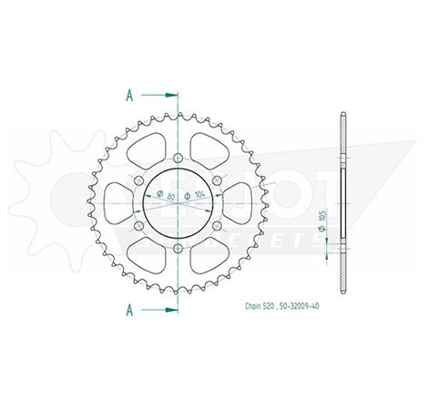 Couronne Acier Kawasaki - 520 - 40 Dents - Similaire JTR1478 - Made in Germany