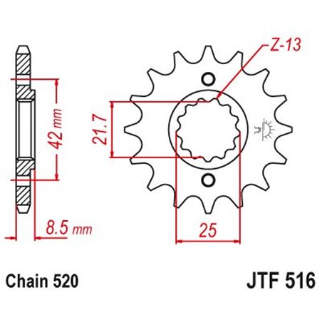 Pignon TT Suzuki - 520 - 14 Dents - Similaire JTF516 - Made in Germany