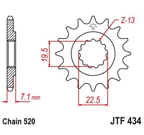 Pignon TT Suzuki - 520 - 14 Dents - Similaire JTF434 - Made in Germany