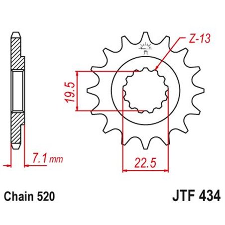 Pignon TT Suzuki - 520 - 14 Dents - Similaire JTF434 - Made in Germany