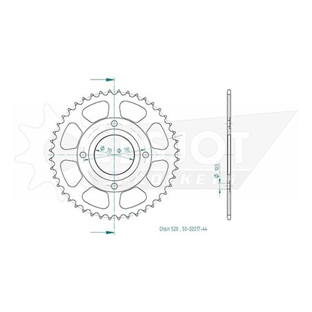 Couronne Acier Honda - 520 - 44 Dents - Made in Germany