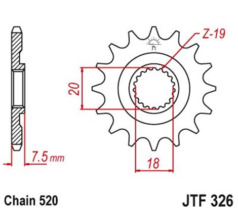 Pignon TT Lightweight Honda - 520 - 12 Dents - Similaire JTF326 - Made in Germany