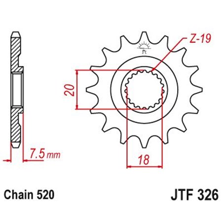 Pignon TT Lightweight Honda - 520 - 12 Dents - Similaire JTF326 - Made in Germany