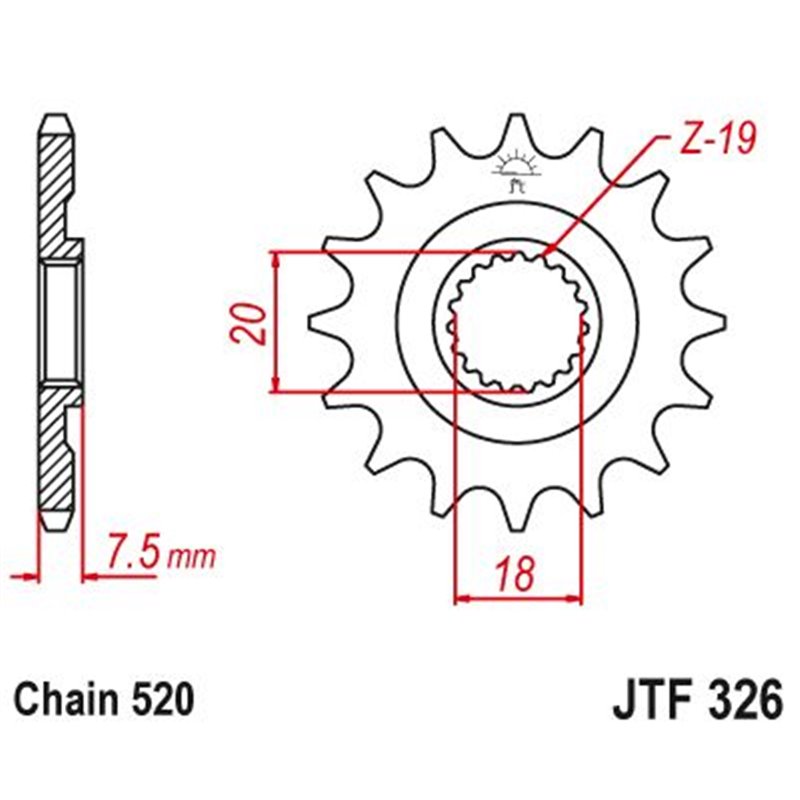 Pignon TT Lightweight Honda - 520 - 13 Dents - Similaire JTF326 - Made in Germany