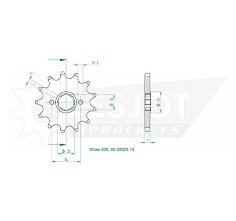 Pignon Honda - 530 - 13 Dents - Similaire JTF329 - Made in Germany