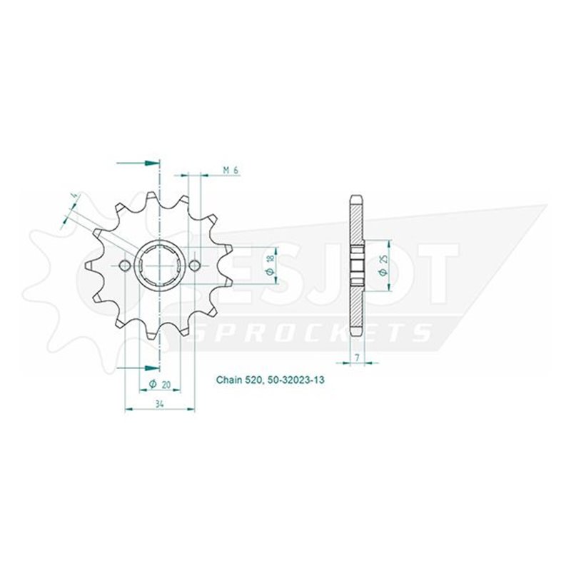 Pignon Honda - 530 - 13 Dents - Similaire JTF329 - Made in Germany