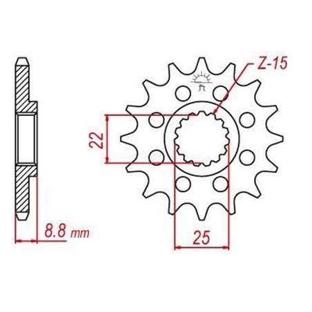 Pignon TT Lightweight Beta-KTM - 520 - 15 Dents - Similaire JTF1901 - Made in Germany