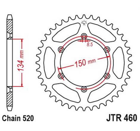 Couronne Acier TT Kawasaki - 520 - 40 Dents - Made in Germany