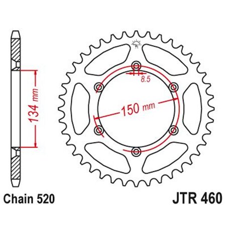 Couronne Acier TT Kawasaki - 520 - 40 Dents - Made in Germany