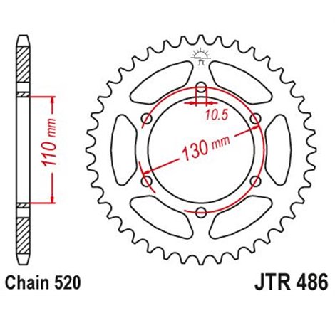 Couronne Acier Kawasaki - 520 - 38 Dents - Similaire JTR486 - Made in Germany