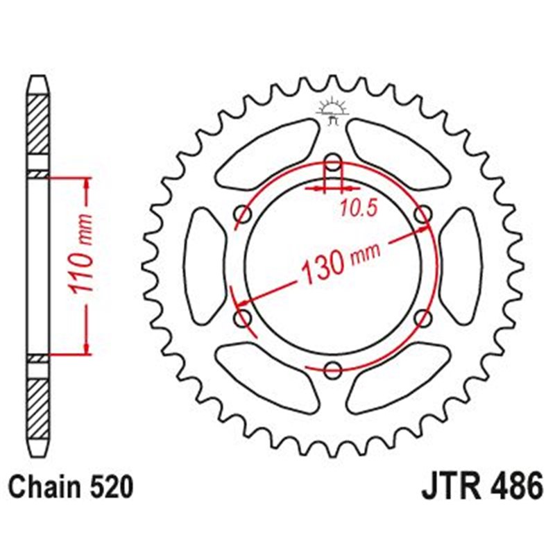 Couronne Acier Kawasaki - 520 - 41 Dents - Similaire JTR486 - Made in Germany