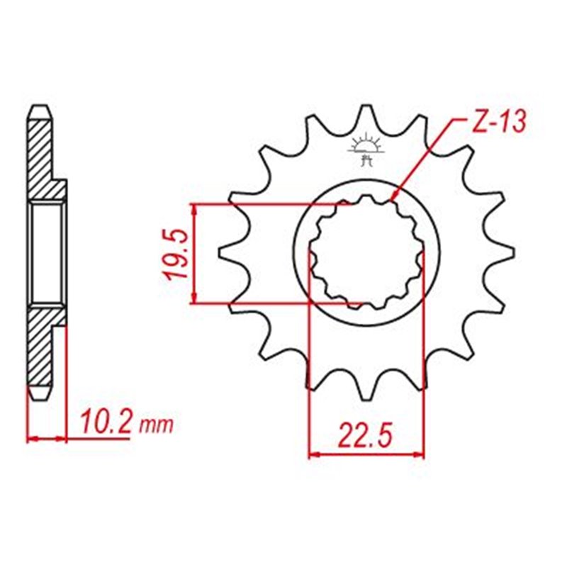 Pignon TT Lightweight Suzuki - 520 - 13 Dents - Similaire JTF432 - Made in Germany