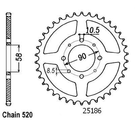 Couronne Acier - 520 - 41 Dents - Made in Germany