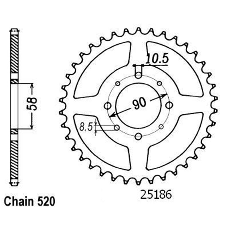 Couronne Acier - 520 - 41 Dents - Made in Germany