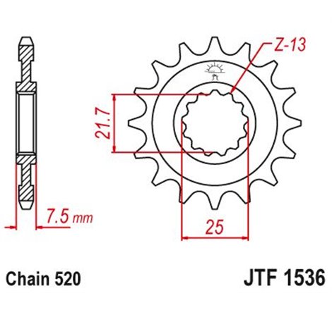 Pignon Lightweight Yamaha - 520 - 15 Dents - Similaire JTF1536 - Made in Germany