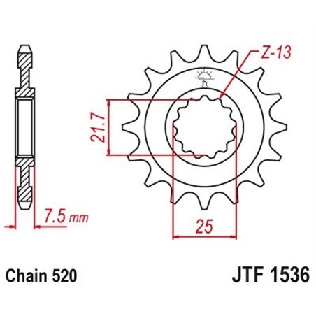 Pignon Lightweight Yamaha - 520 - 15 Dents - Similaire JTF1536 - Made in Germany