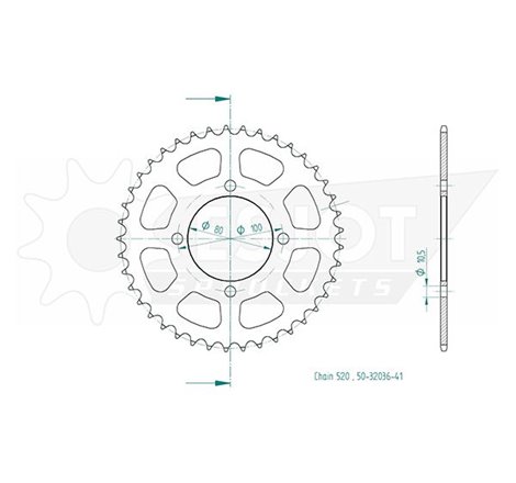 Couronne Acier Suzuki - 520 - 41 Dents - Similaire JTR819 - Made in Germany