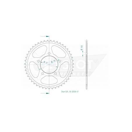 Couronne Esjot - Pas en 520 - 47 dents