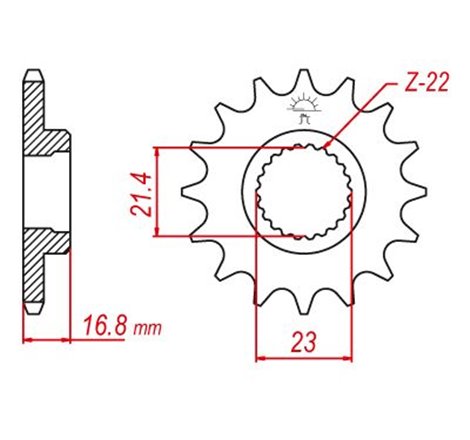 Pignon Yamaha - 520 - 16 Dents - Similaire JTF582 - Made in Germany