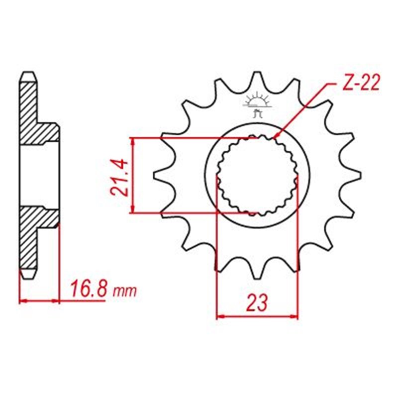 Pignon Yamaha - 520 - 16 Dents - Similaire JTF582 - Made in Germany