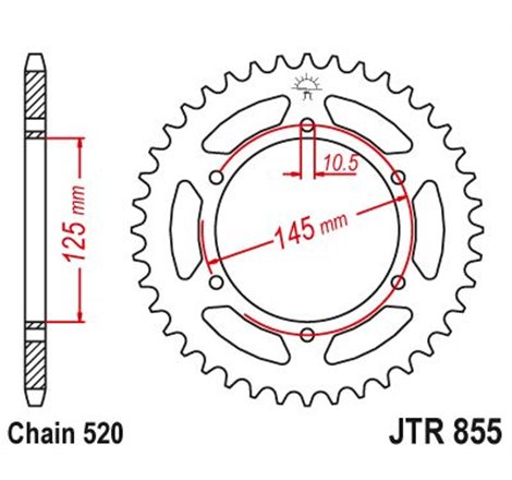 Couronne Acier TT Yamaha - 520 - 45 Dents - Made in Germany