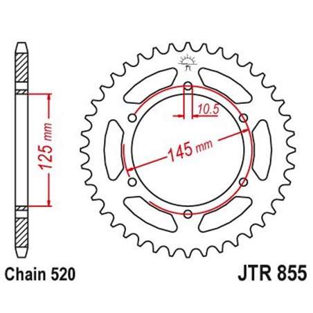 Couronne Acier TT Yamaha - 520 - 45 Dents - Made in Germany