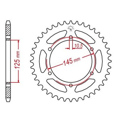 Couronne Acier TT Yamaha - 520 - 48 Dents - Made in Germany