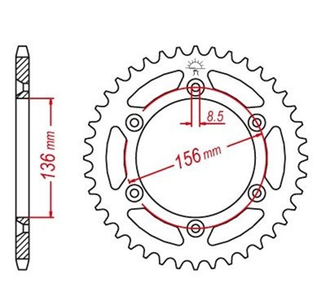 Couronne Acier TT Husqvarna-Suzuki - 520 - 43 Dents - Similaire JTR822 - Made in Germany