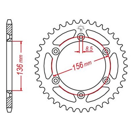 Couronne Acier TT Ultralight Cagiva-Husqvarna-Suzuki - 520 - 46 Dents - Made in Germany