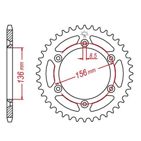 Couronne Acier TT Ultralight Cagiva-Husqvarna-Suzuki - 520 - 46 Dents - Made in Germany