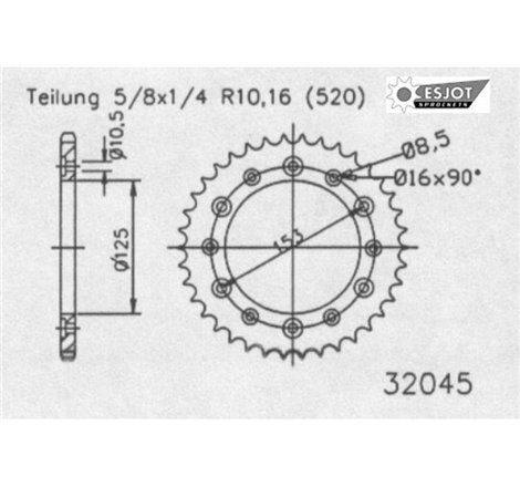 Couronne Acier Honda - 530 - 46 Dents - Made in Germany Trous Fraisés