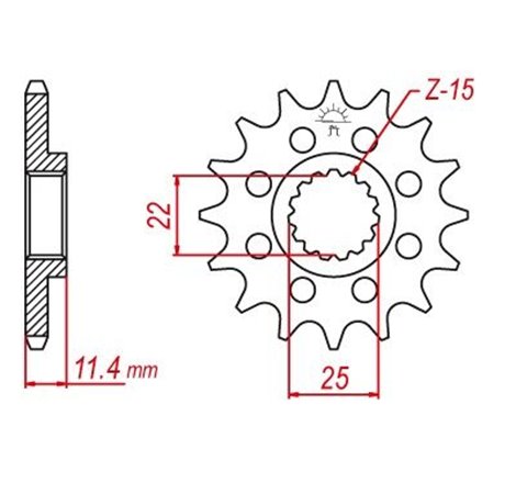 Pignon TT KTM - 520 - 16 Dents - Similaire JTF1902 - Made in Germany