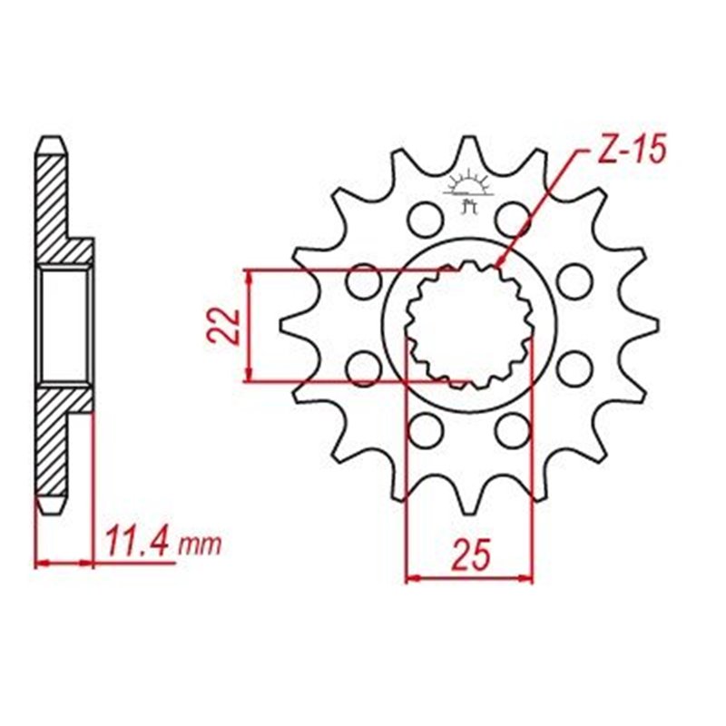 Pignon TT KTM - 520 - 16 Dents - Similaire JTF1902 - Made in Germany