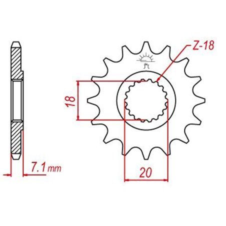 Pignon TT Lightweight Suzuki - 520 - 12 Dents - Similaire JTF427 - Made in Germany