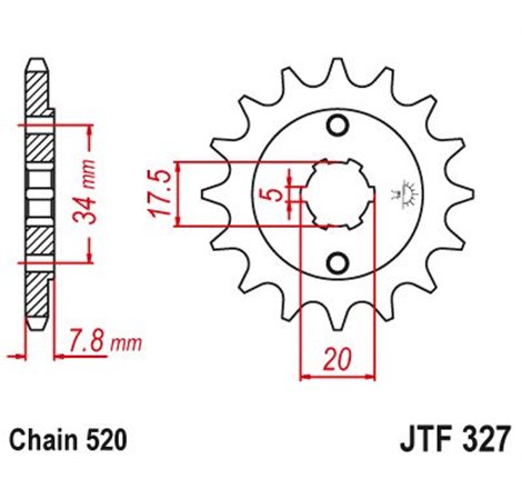 Pignon Honda - 520 - 13 Dents - Similaire JTF327 - Made in Germany