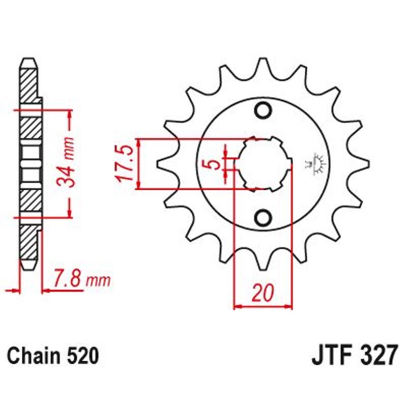 Pignon Honda - 520 - 13 Dents - Similaire JTF327 - Made in Germany