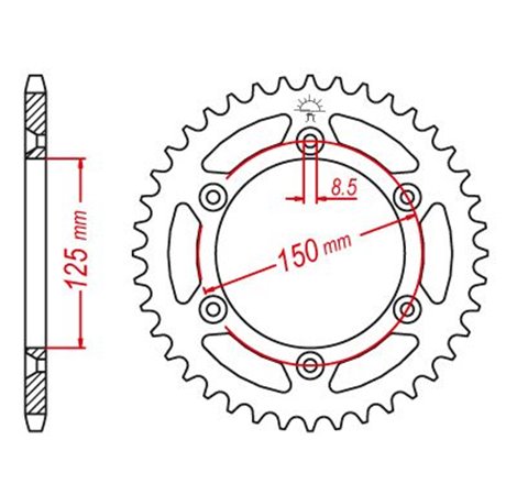 Couronne Acier TT Ultralight Husaberg-KTM - 520 - 46 Dents - Made in Germany