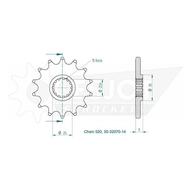 Pignon - 520 - 12 Dents - Made in Germany