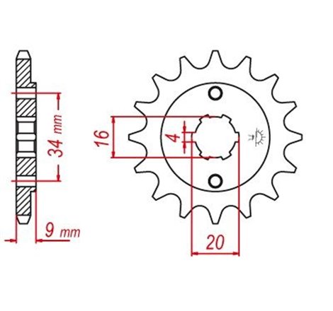 Pignon TT Yamaha - 520 - 13 Dents - Similaire JTF1554 - Made in Germany