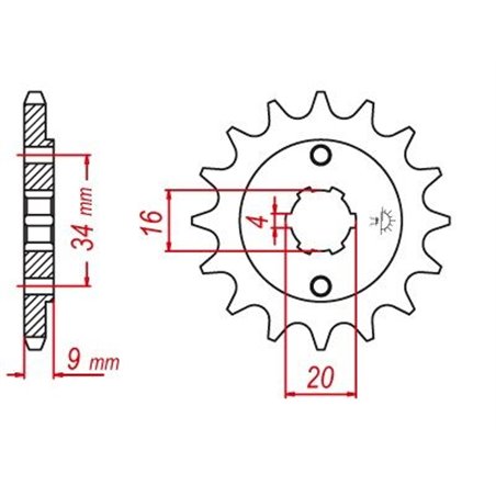 Pignon TT Yamaha - 520 - 13 Dents - Similaire JTF1554 - Made in Germany