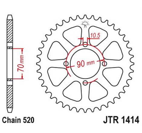 Couronne Acier Kawasaki - 520 - 43 Dents - Similaire JTR1414 - Made in Germany