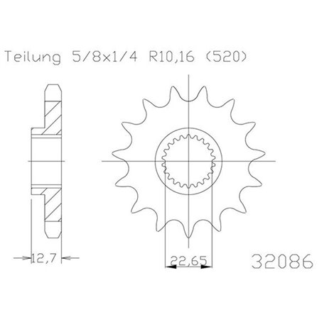 Pignon - 520 - 14 Dents - Made in Germany