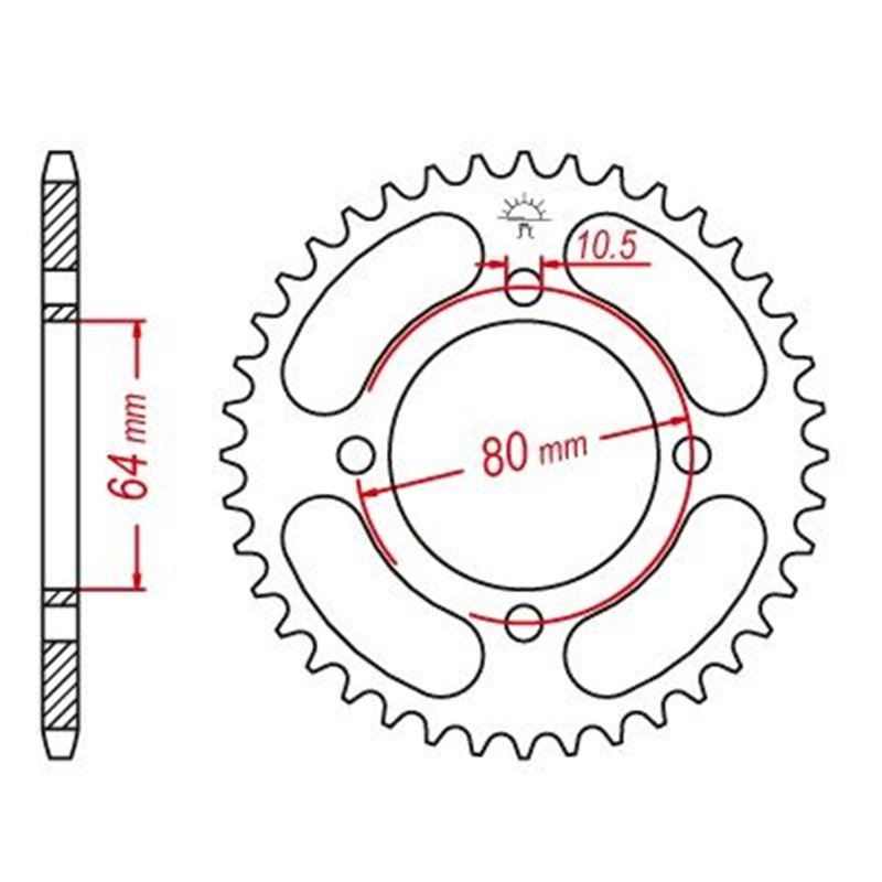 Couronne Acier Adly-Aeon-Yamaha - 520 - 32 Dents - Similaire JTR1910 - Made in Germany