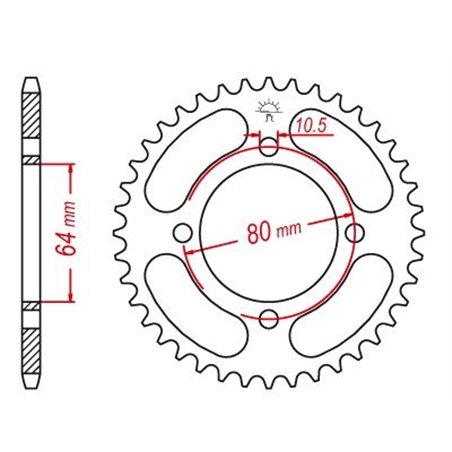 Couronne Acier Adly-Aeon-Yamaha - 520 - 32 Dents - Similaire JTR1910 - Made in Germany